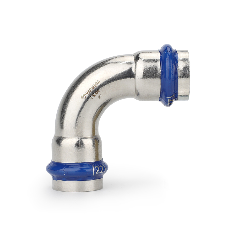 Угольник Varmega Inox Press 90 двухраструбный